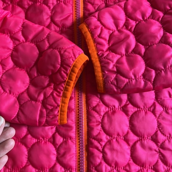 Land’s End hooded puffer jacket. Girls XL pink orange trim. EUC. - Picture 9 of 9